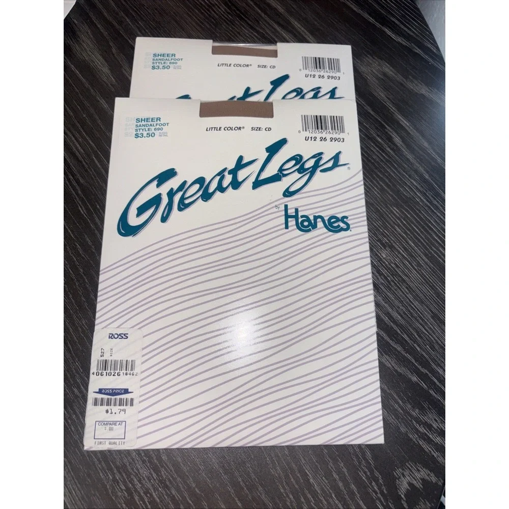 Great Legs By Hanes Sheer‎ Control Top Pantyhose Sz CD Little Color  Lot 2 Women